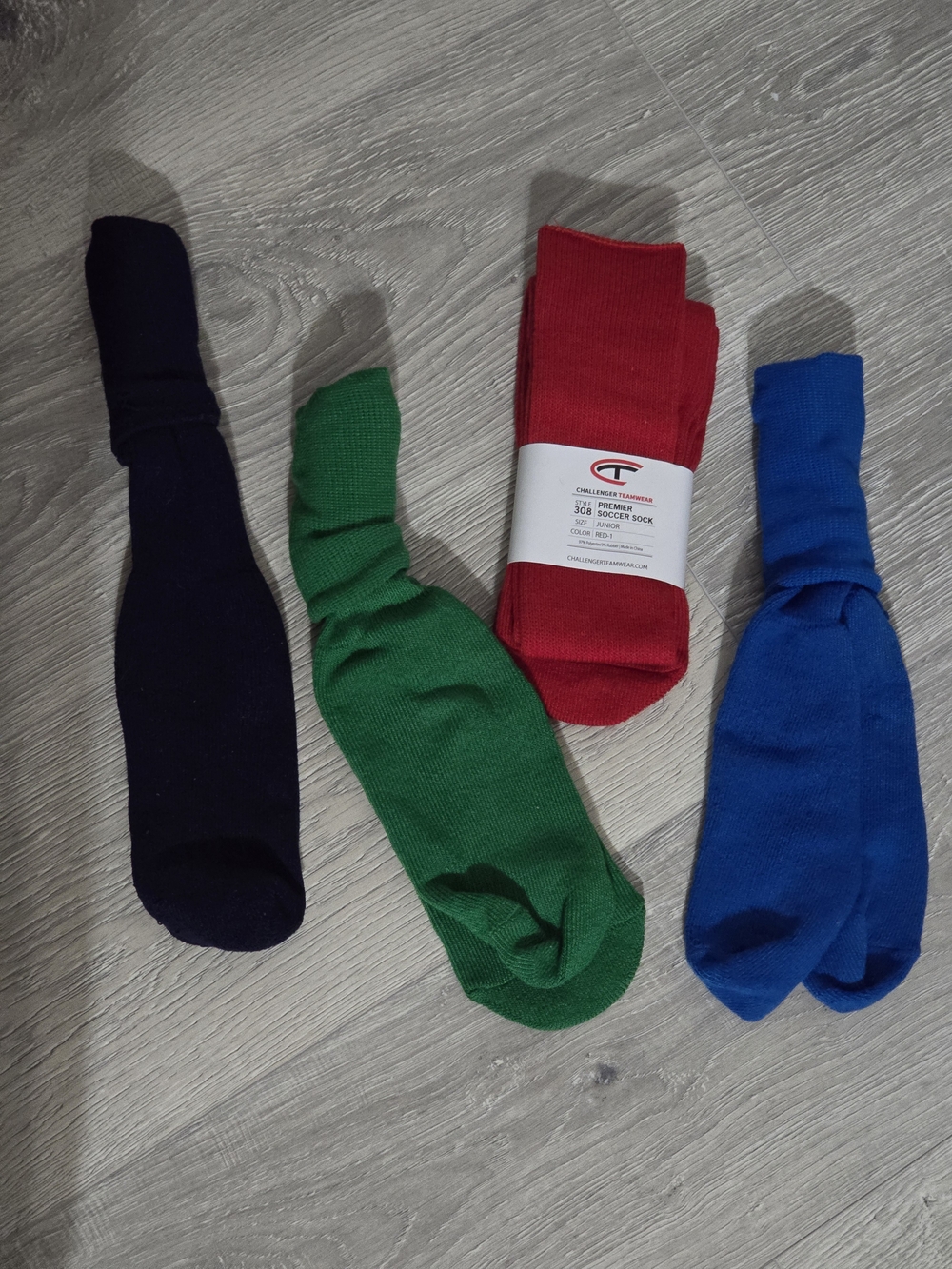 Kids Crew Soccer Socks - Red, Green, Blue, Black